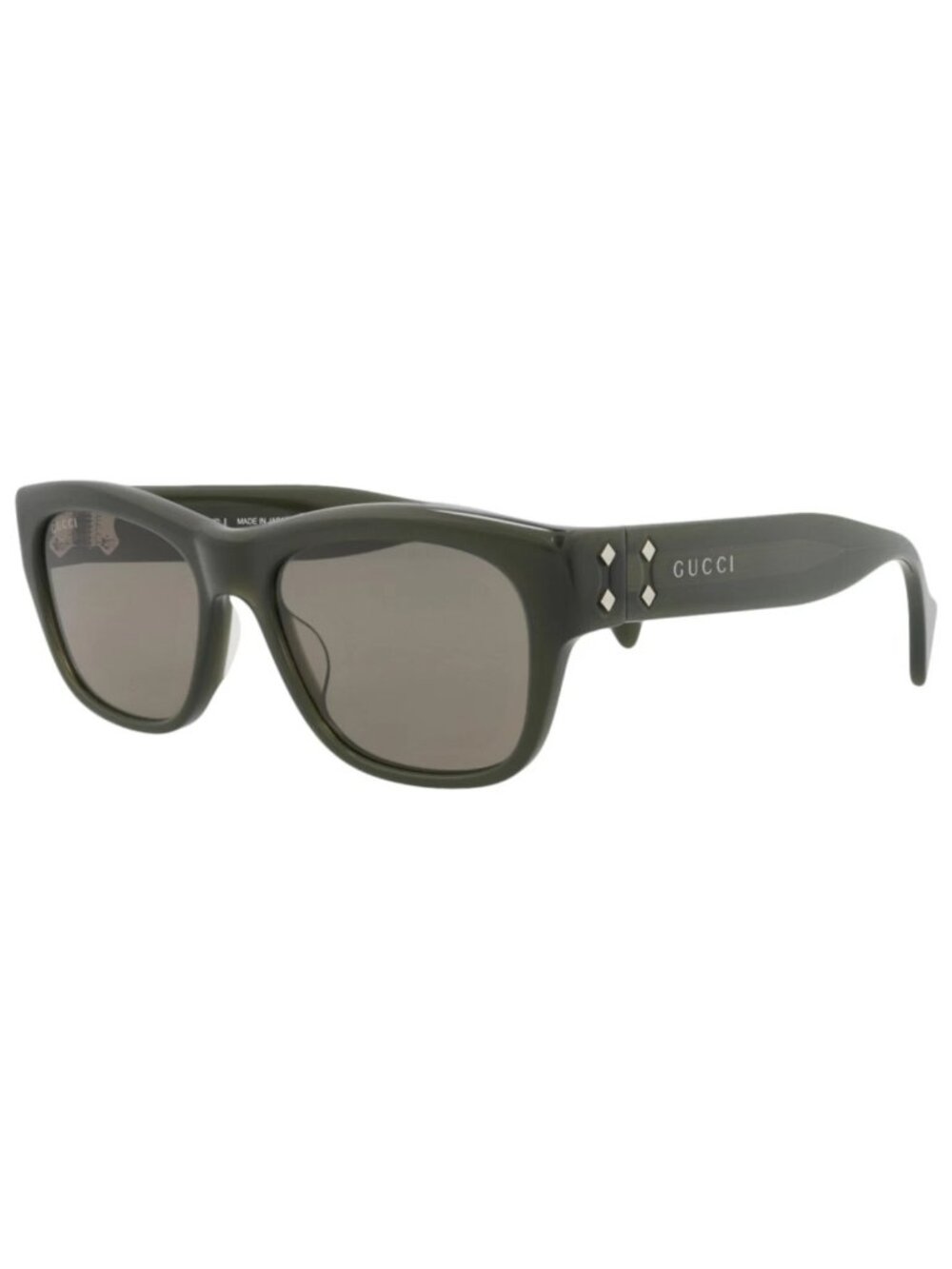 New Gucci Women's Sunglasses Square Rectangle Recycled Acetate Frame Mens Green